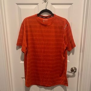Mens Reebok Orange Striped Athletic Tee Size XL